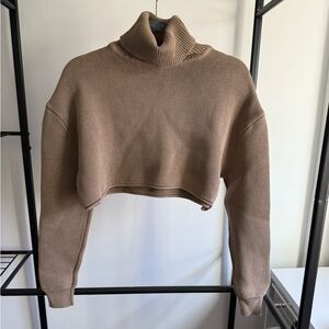 Tan crop turtle neck Sweater